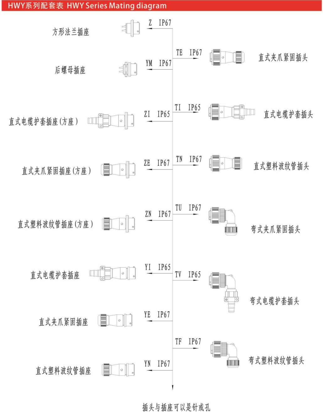 HW Series -YM Bayonet Rear Nut Receptacle IP67