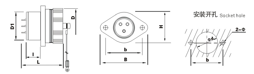 AT oval mounting receptacle image 2