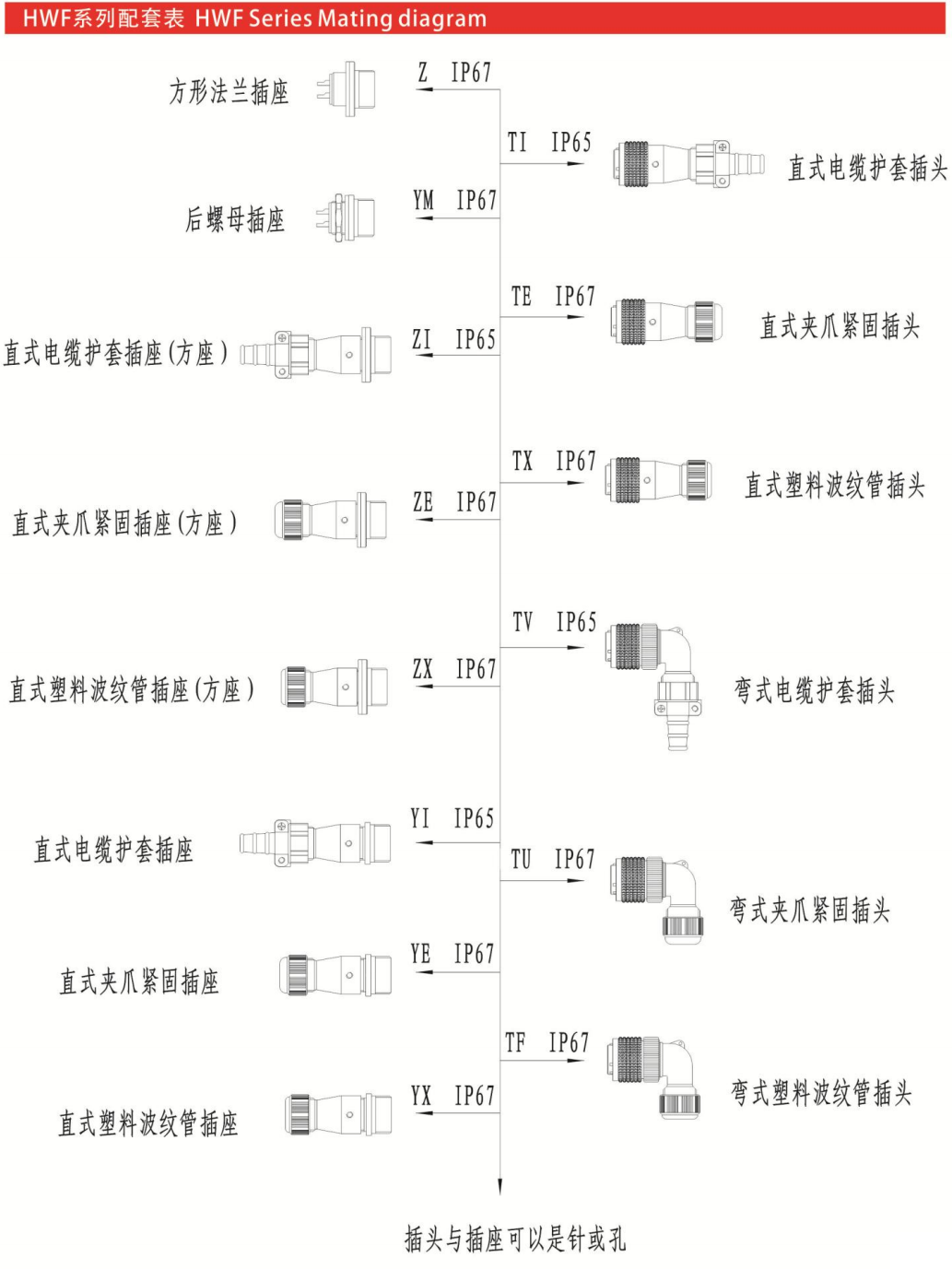 HW Series -TI Straight Cable 护套 Plug IP65