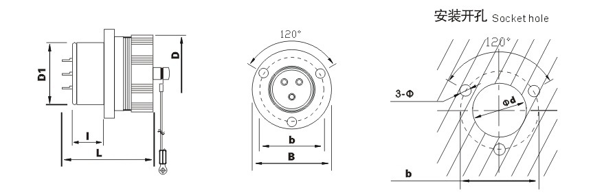 AMY round bayonet quick connect receptacle image 2