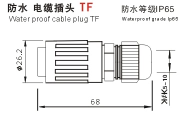 AOP-TF waterproof cable plug/IP65 image 2
