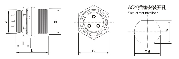 AQY rear nut mount bayonet quick connect receptacle image 2