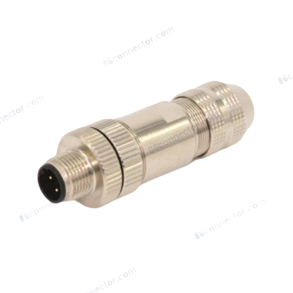 M12-12201 connector pin (male) shielded 3-pin 4-pin 5-pin 8-pin 12-pin circular plug/receptacle