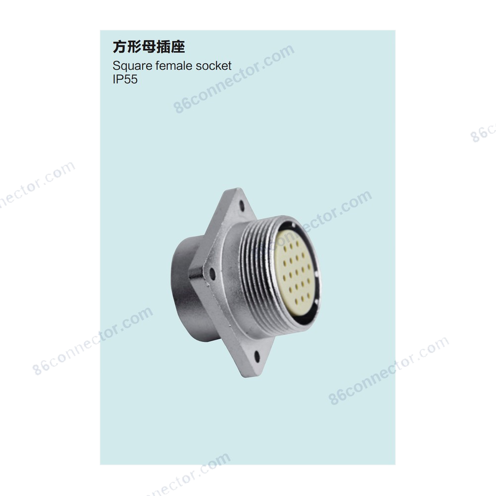 P12-B Square Male receptacle /IP55