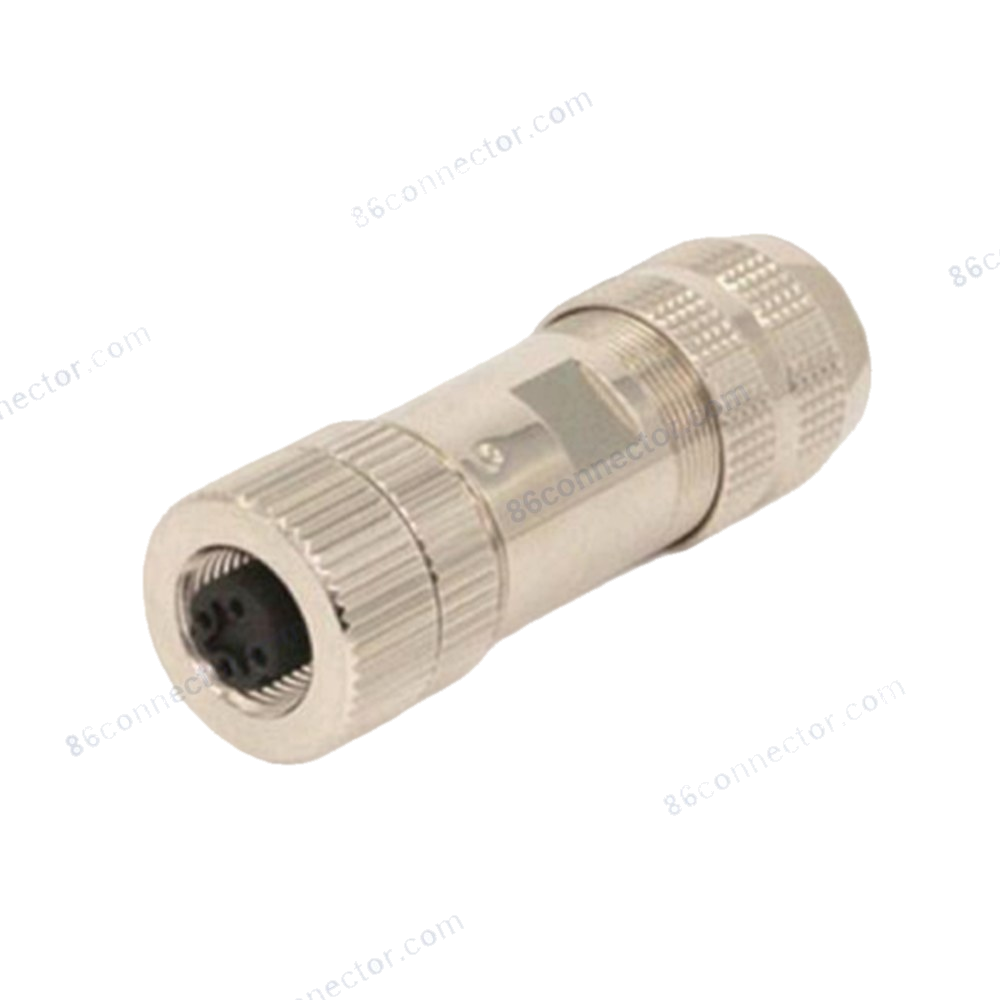 M12-12202 connector socket (female) shielded 3-pin 4-pin 5-pin 8-pin 12-pin circular plug/receptacle