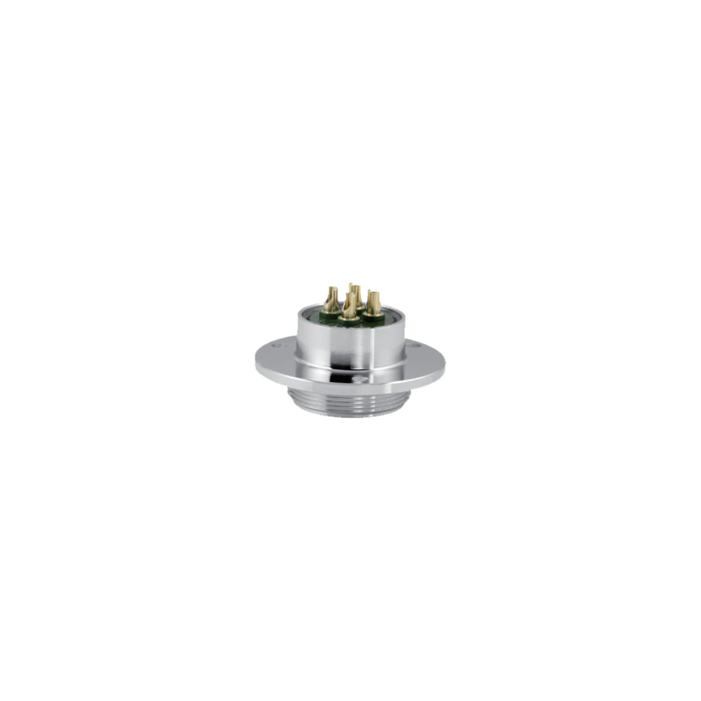 YD25M-E- Round Flange Receptacle, 4 Pos. 5 Pos. 7 Pos., 40A/500V, IP67