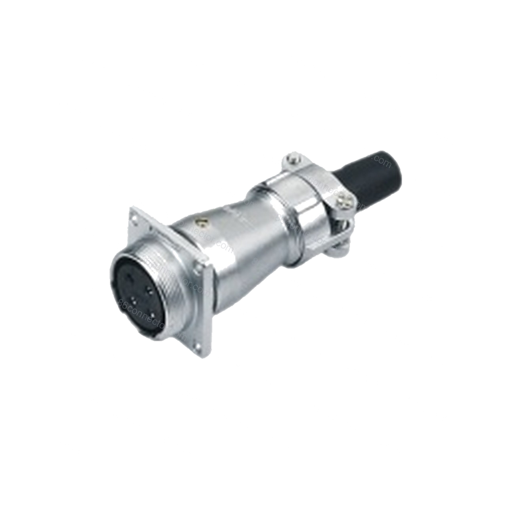 AS-ZH square reel with flange straight two-way fixed docking socket/IP55