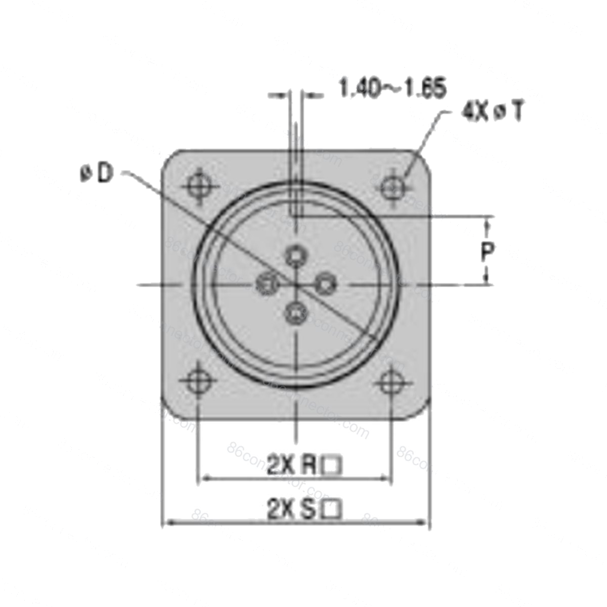 HMS3142H — HMS3142H sealed (glass sintered) box receptacle