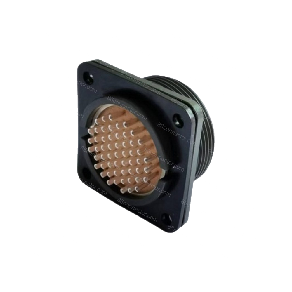 MY10X-A Square-flanged receptacle: 3-4-5-7-10-19-26-32-42-55 pin / IP65