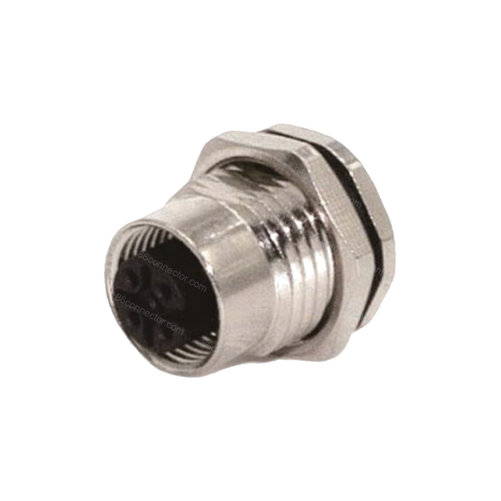 M12-12302 connector flange seat hole front screw weld 3-pin 4-pin 5-pin 8-pin 12-pin aviation plug socket