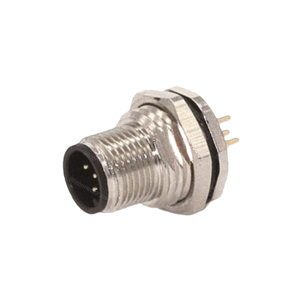 M12-12305 connector flange seat needle front screw-tight immersion welding 3-pole 4-core 5-core 8-core 12-core aviation plug socket