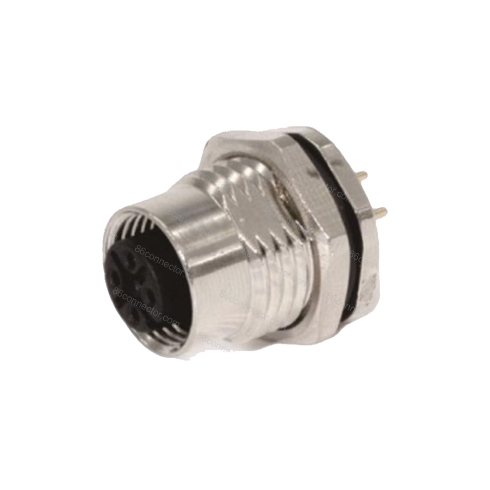 M12-12306 connector flange seat hole front screw-tight immersion welding 3-pin 4-core 5-core 8-pin 12-pin aviation plug socket