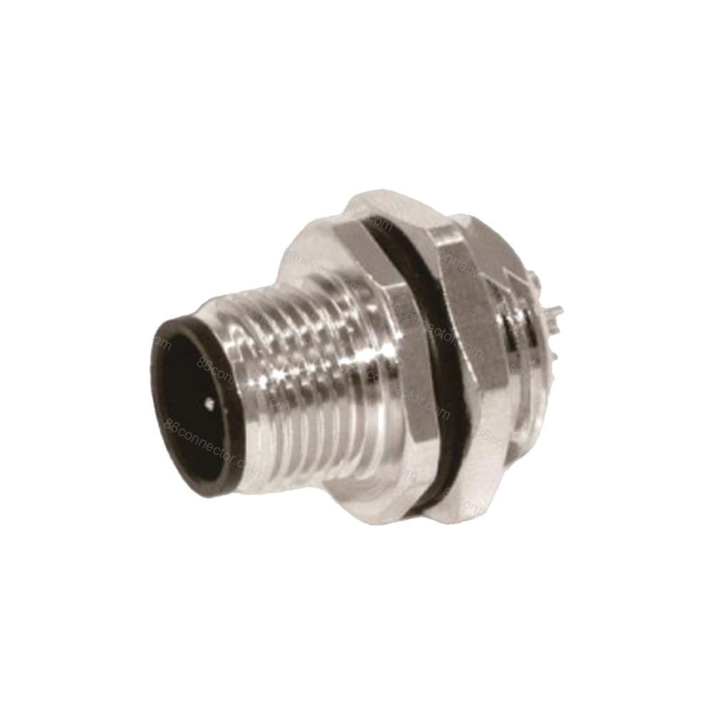 M12-12307 connector flange seat pin type back screw welding 3-pin 4-pin 5-pin 8-pin 12-pin aviation plug socket