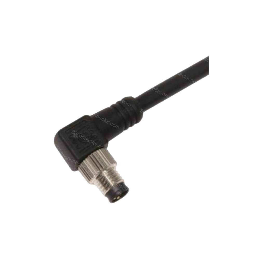 M8-23530 pouring elbow right angle connector pin with cable M8x1/IP67