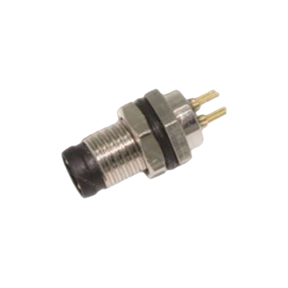 M8-12421 flange seat connector pin dip welding — seat front thread M8x1/IP67