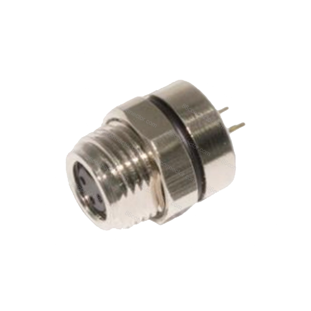 M8-12423 Flange Header Connector Hole Dip Welding — Header Front Thread M12x1/IP67