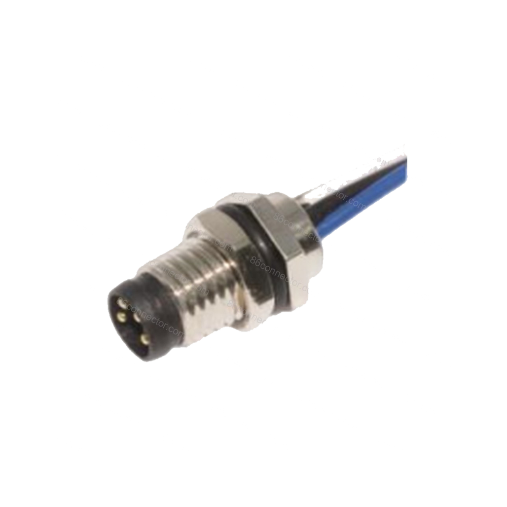 M8-12521 flange holder connector pin with wire-seat front thread M8x1/IP67