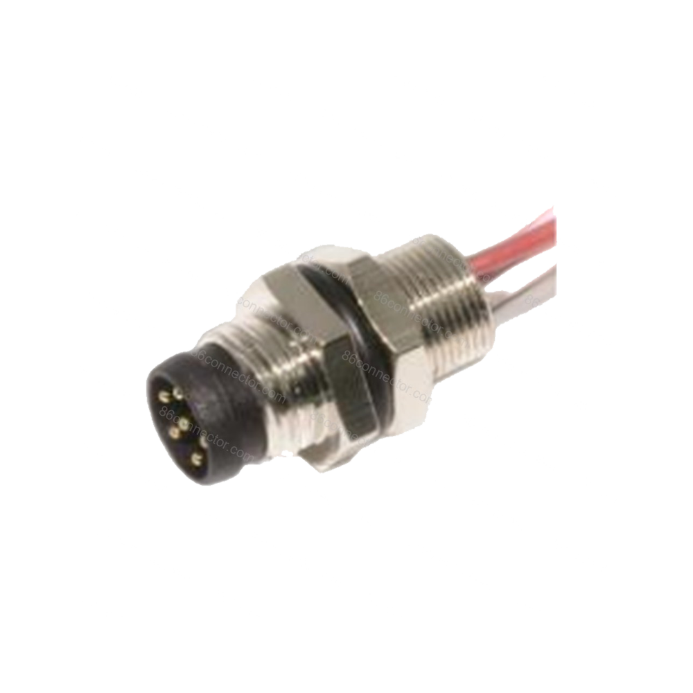 M8-12522 flange seat connector pin with wire-seat rear thread M8x0.5/IP67