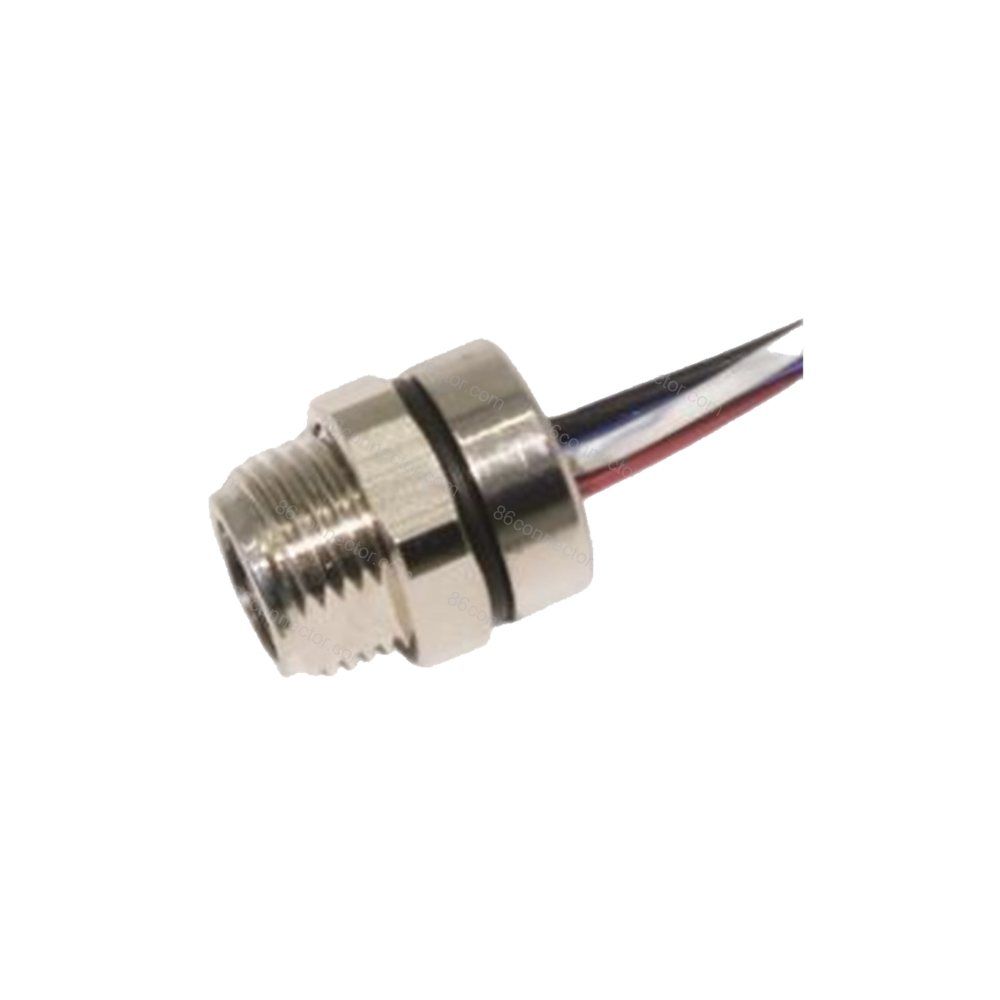 M8-12523 flange seat connector hole with wire-seat front thread M12x1/IP67