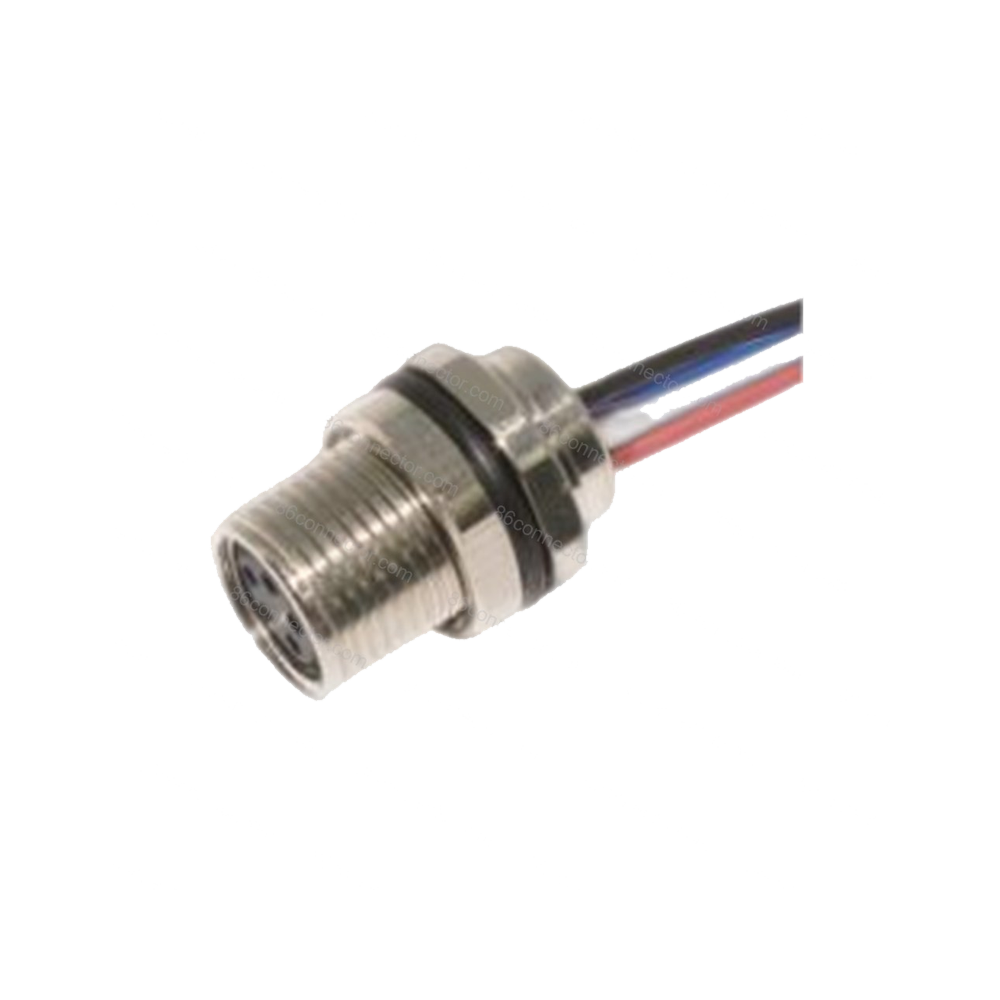 M8-12527 flange seat connector hole shielding with wire-seat front thread M10x0.75/IP67