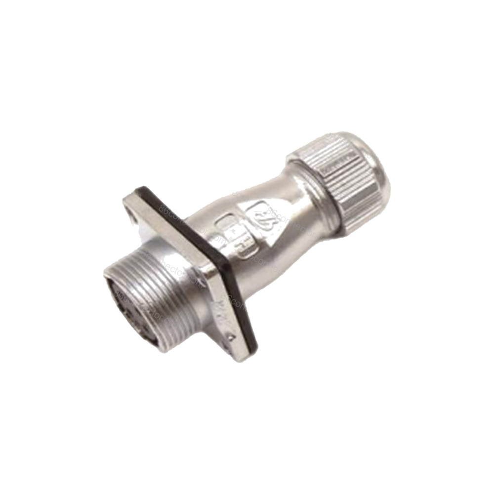 HW-ZE Straight Square Flange Metal Cable Gland Waterproof Receptacle IP67