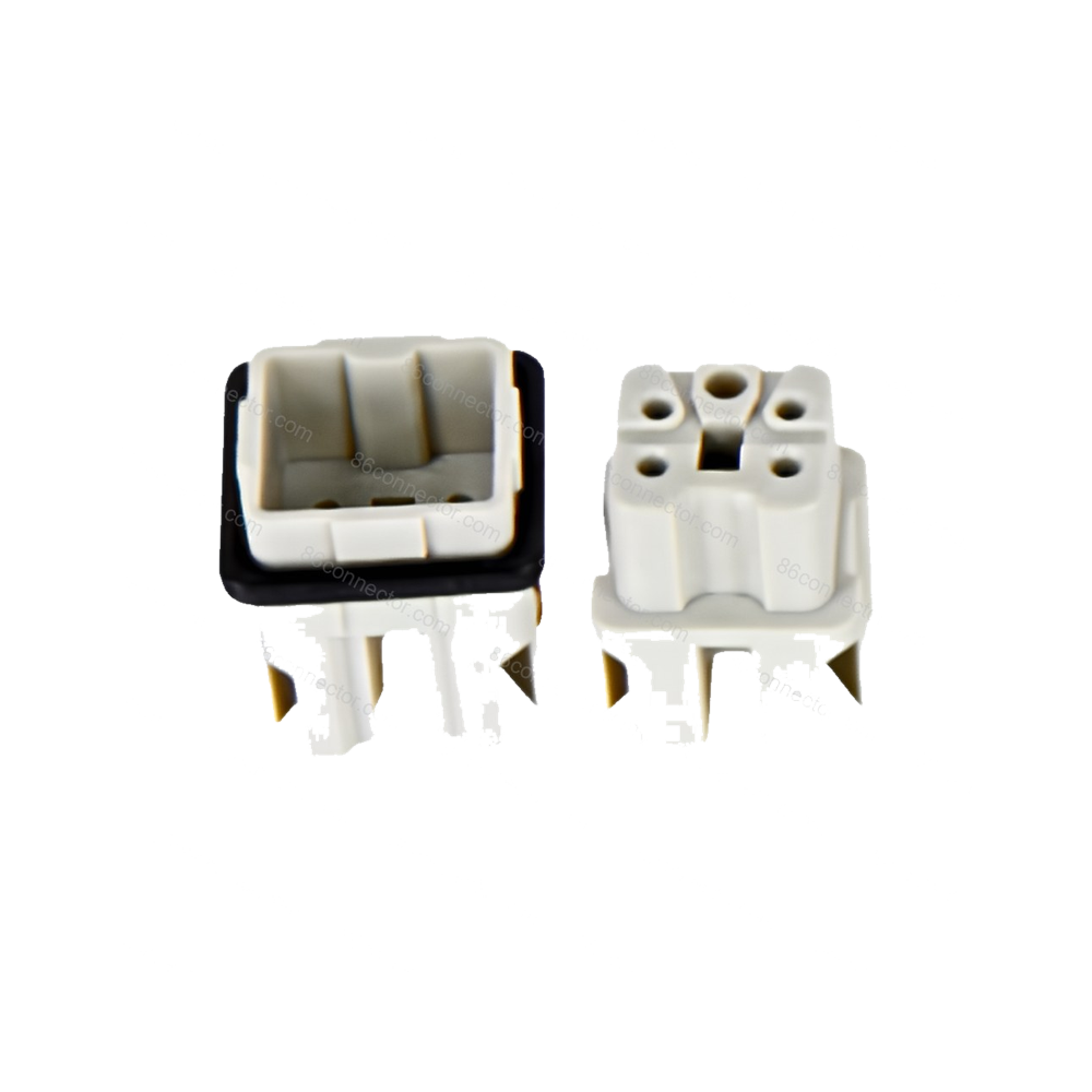 HA Heavy-Duty Series (H3A Shell ): HA-004-M&F, rated current 10A, M3 copper screw Crimp