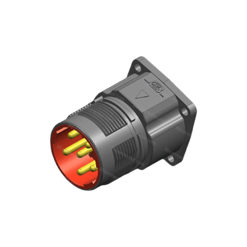 Zinc alloy M23 circular connector — high load square receptacle -6-pin-8-pin