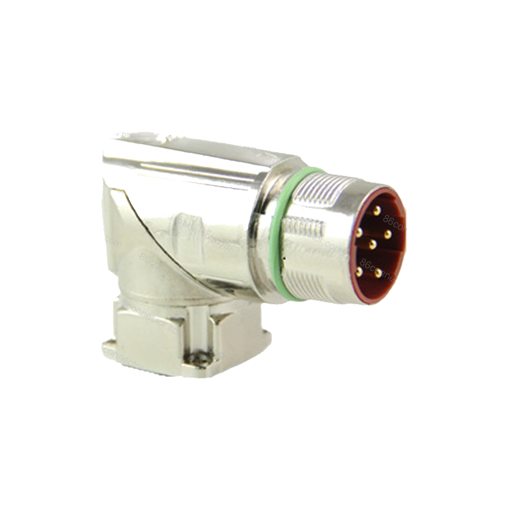 Zinc alloy M23 circular connector — Heavy duty angled receptacle -6-pin-8-pin