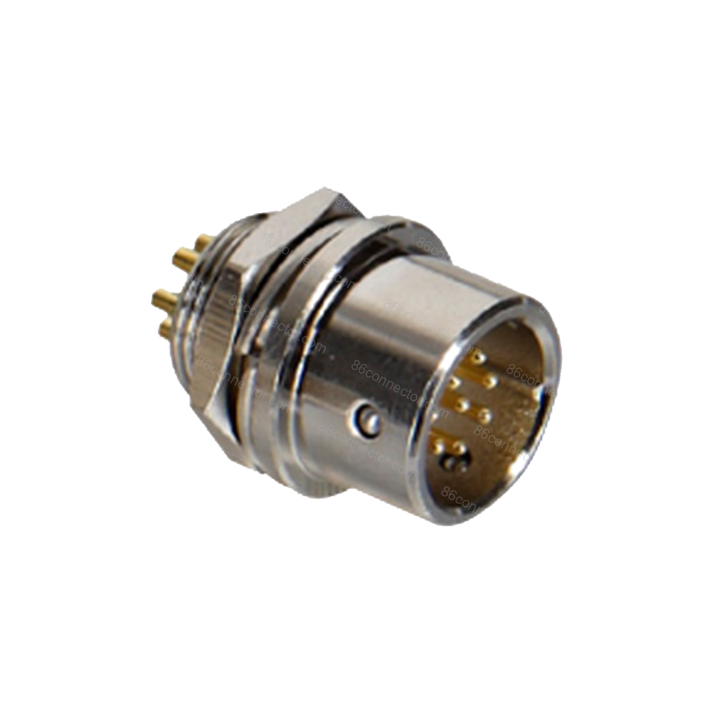 XS12-B Panel front mount male socket/IP65-Push-in quick locking-2 3 4 5 6 7 8pins