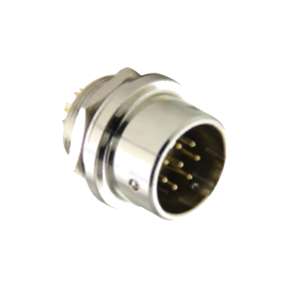 XS16-B Panel front mount male socket/IP65-Push-in quick locking-2 3 4 5 6 7 8 9pins