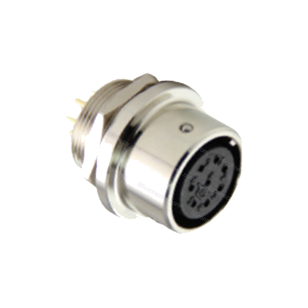 XS16F-B Panel front mount female socket/IP65-Push-in quick locking-2 3 4 5 6 7 8 9pins