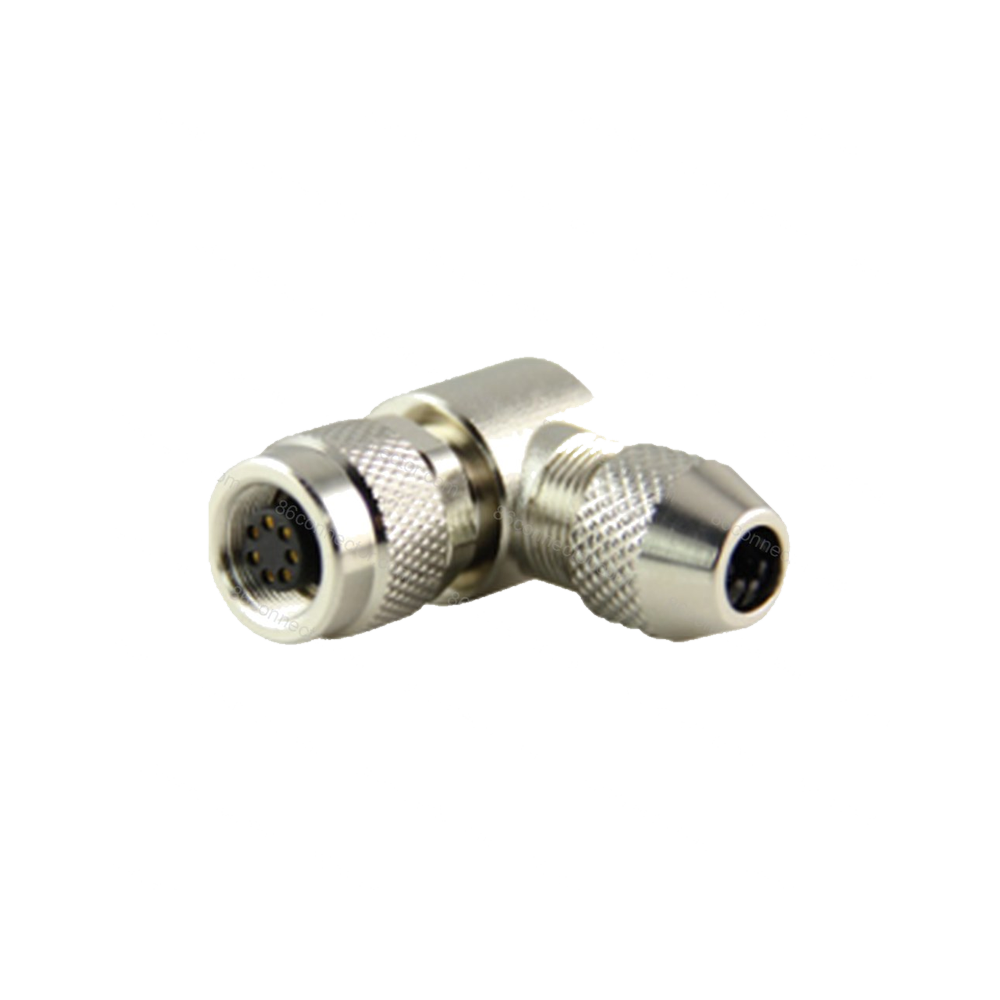 M9-D 90° angled shield female cable plug/IP67