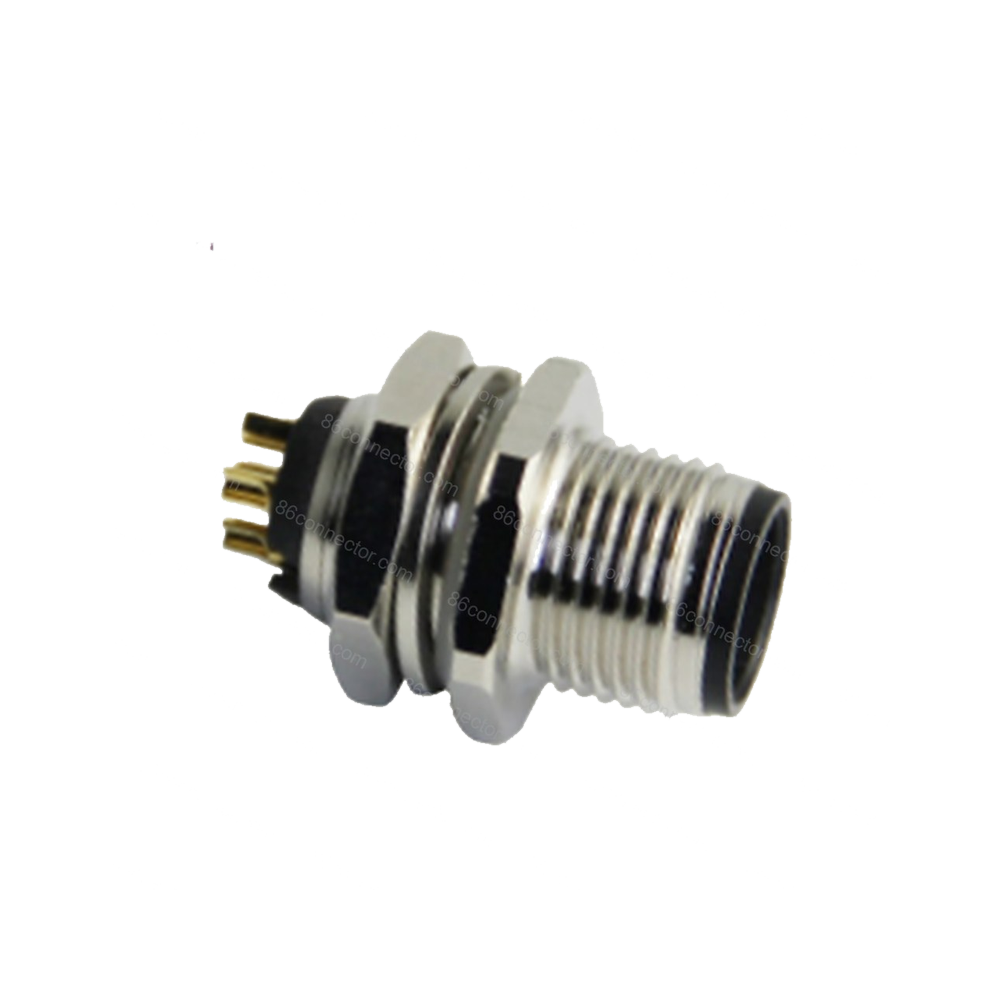 M12-B2 panel front mount male socket/IP67