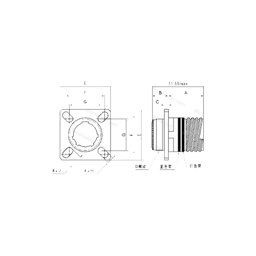 J599 series differential connector (MIL-DTL-38999III)