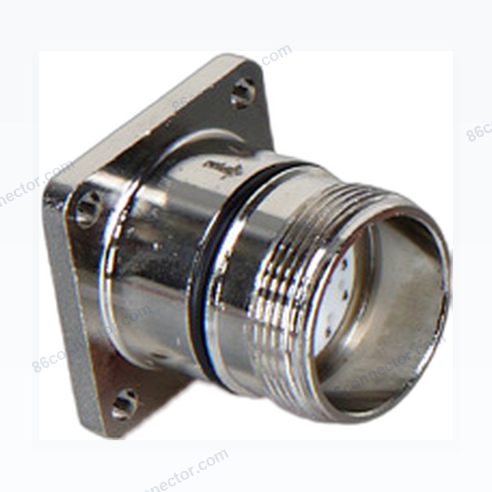 Copper alloy waterproof M23 circular connector — front-board-install square female receptacle --6pin-9-pin (mix) -12pin -16pin -19pin (mix) /IP67