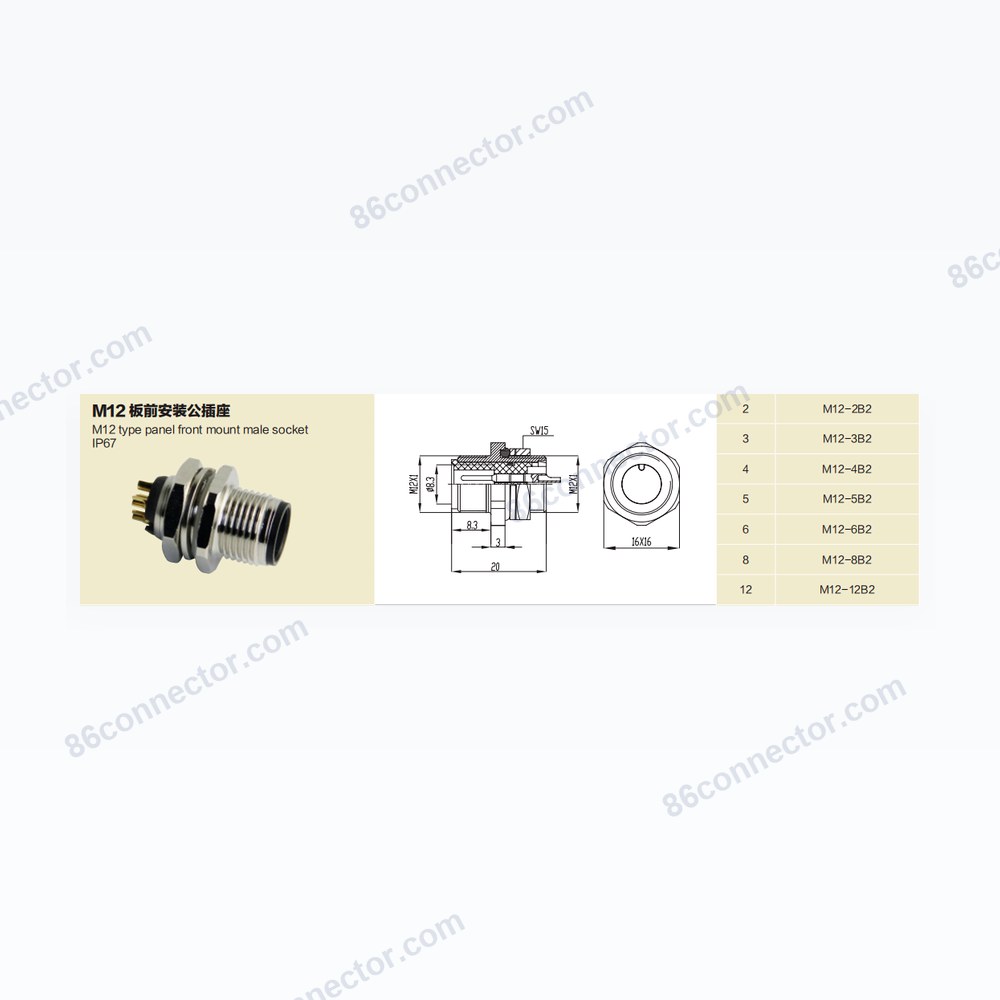 M12-B2 — Dimensions / specs