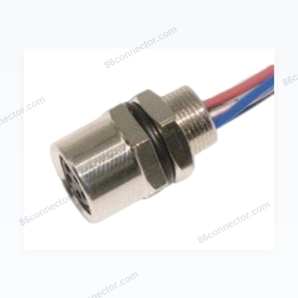 M8-12524 flange seat connector with wire-seat back thread M8x0.5/IP67