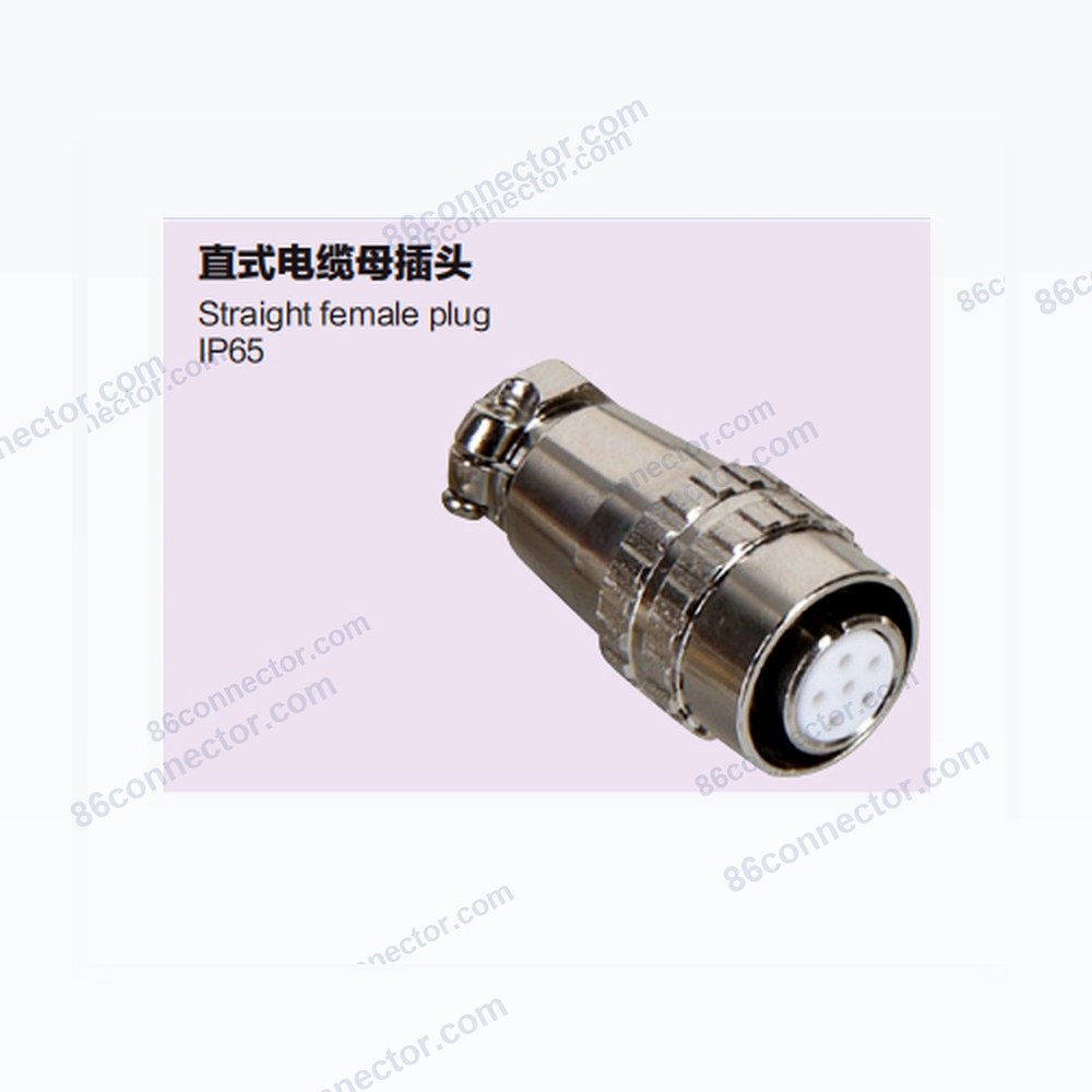 XS12-A Straight Cable Female Plug/IP65-Push-in quick locking-2 3 4 5 6 7 8pins