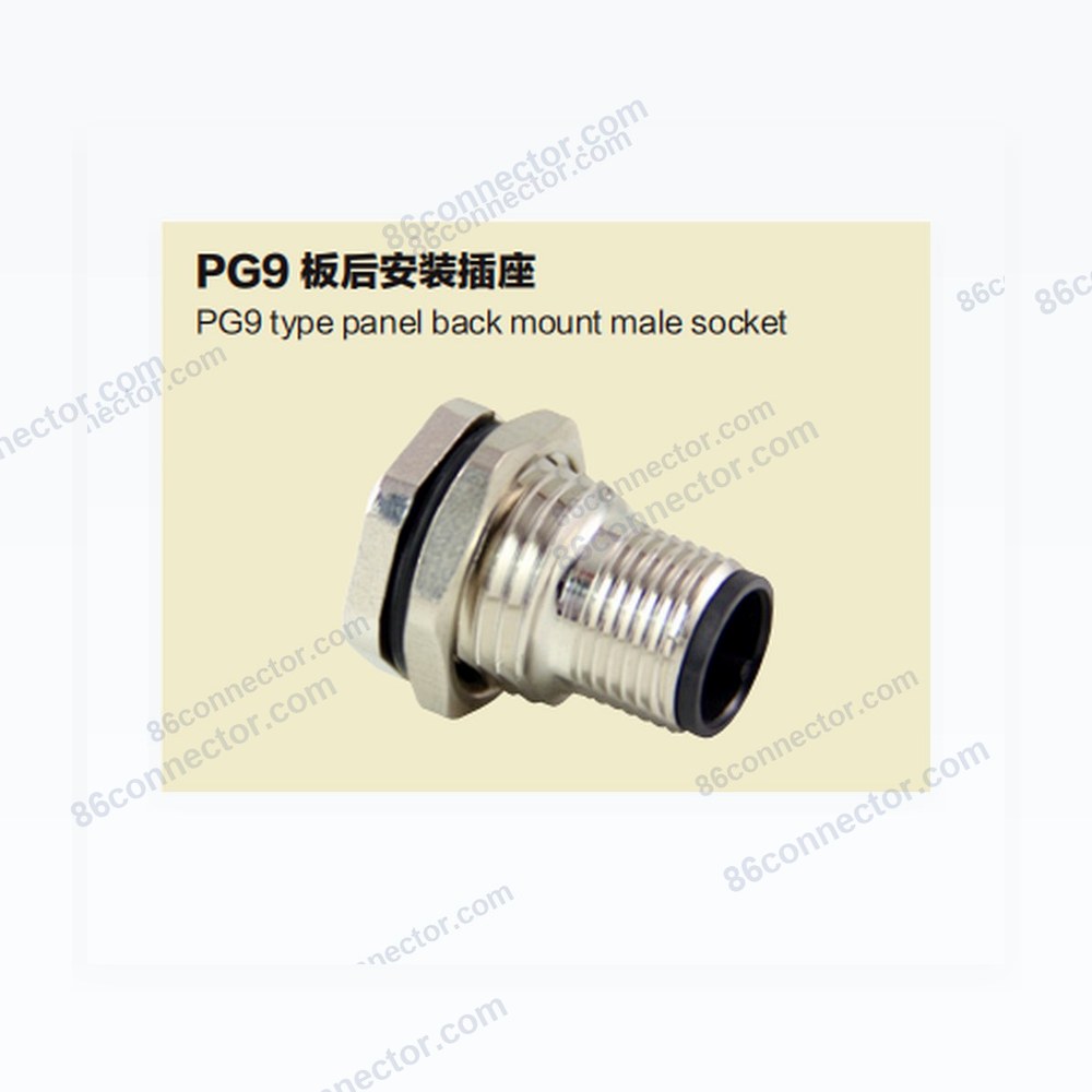M12-B PG9 PG9 type panel back mount male socket
