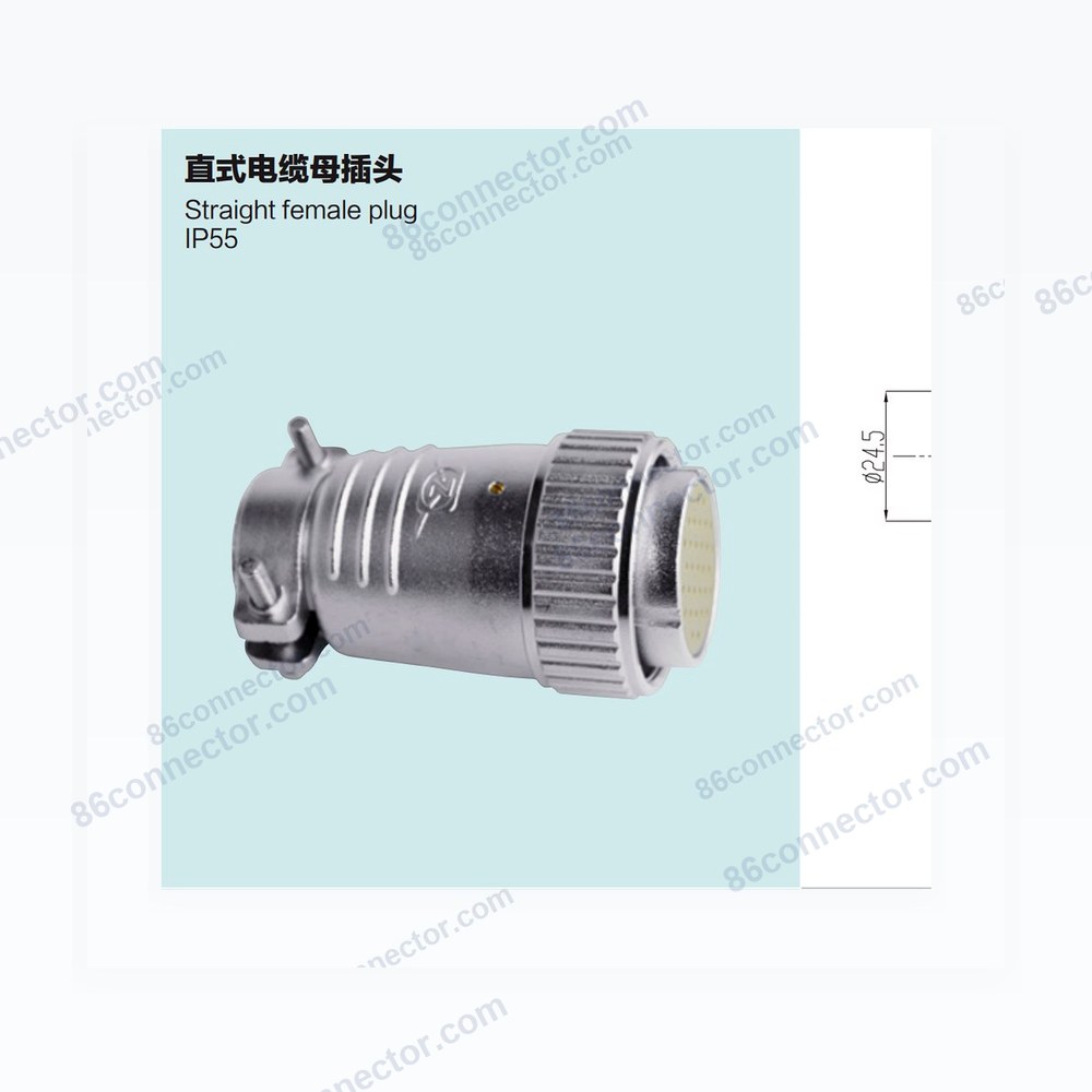 P40-A straight cable female plug IP55