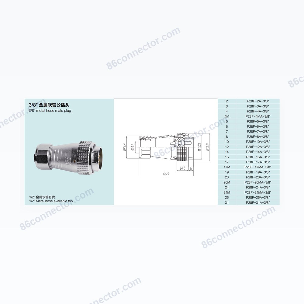 P28F-A-3/8 — Dimensions / specs