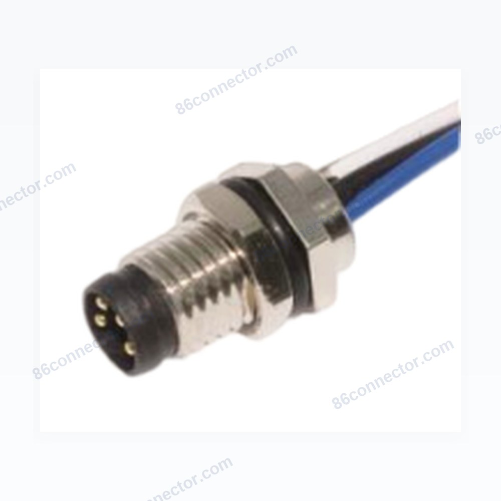 M8-12521 flange holder connector pin with wire-seat front thread M8x1/IP67