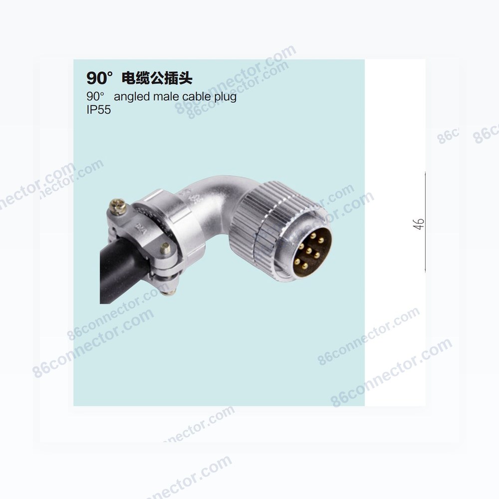 P28F-D 90° cable male plug IP55