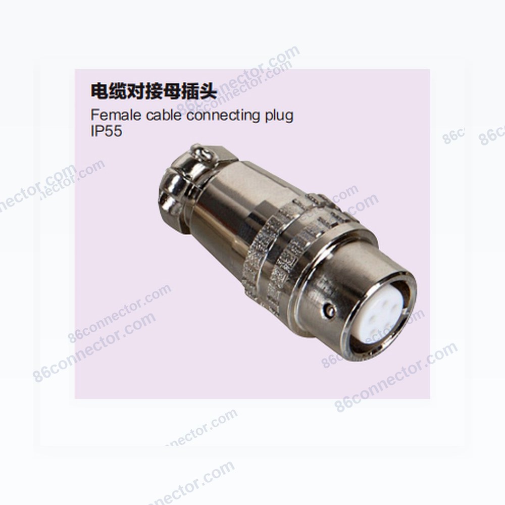 XS12F-K Female cable connecting plug/IP65-Push-in quick locking-2 3 4 5 6 7 8pins