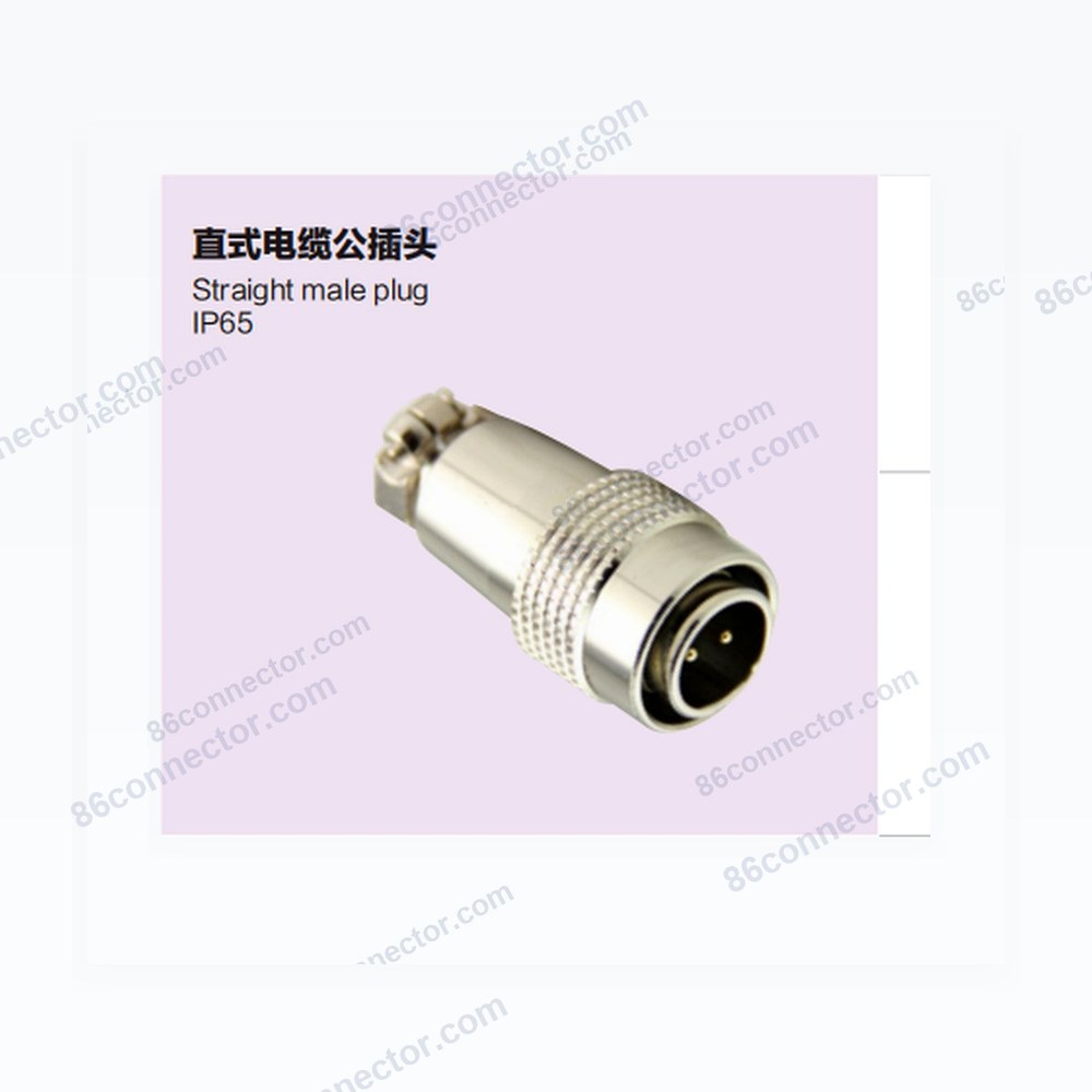 XS16F-A Straight Cable Male Plug/IP65-Push-in quick locking-2 3 4 5 6 7 8 9pins
