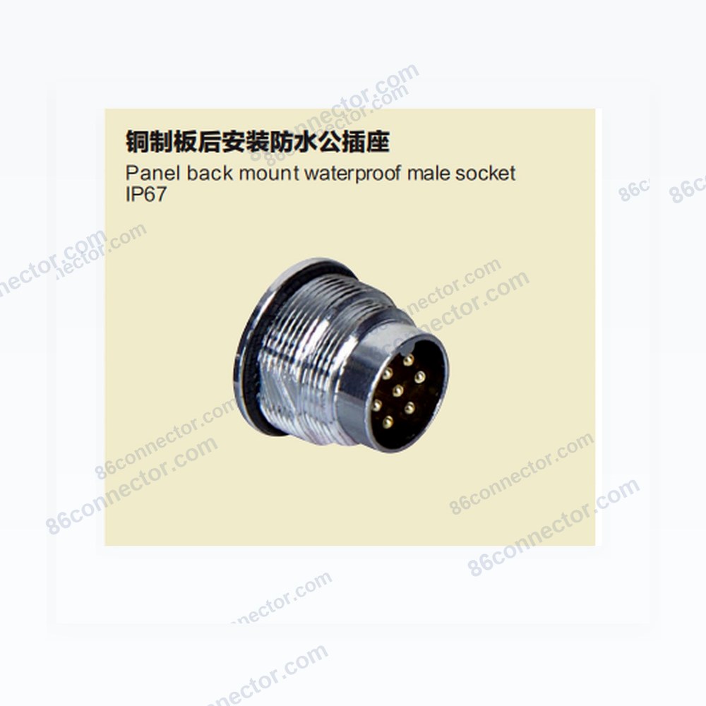 M16-BT Panel back mount waterproof male socket/IP67