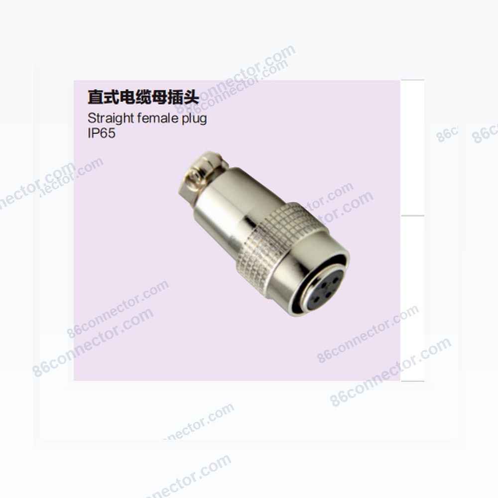 XS16-A Straight Cable Female Plug/IP65-Push-in quick locking-2 3 4 5 6 7 8 9pins