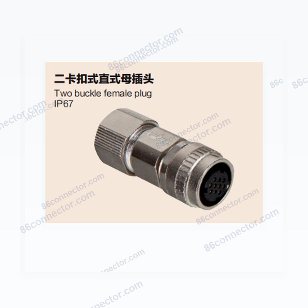 DK182-A Two snap-on straight female plug/IP67 (DDK CM10/JAE JN1V JN2V)