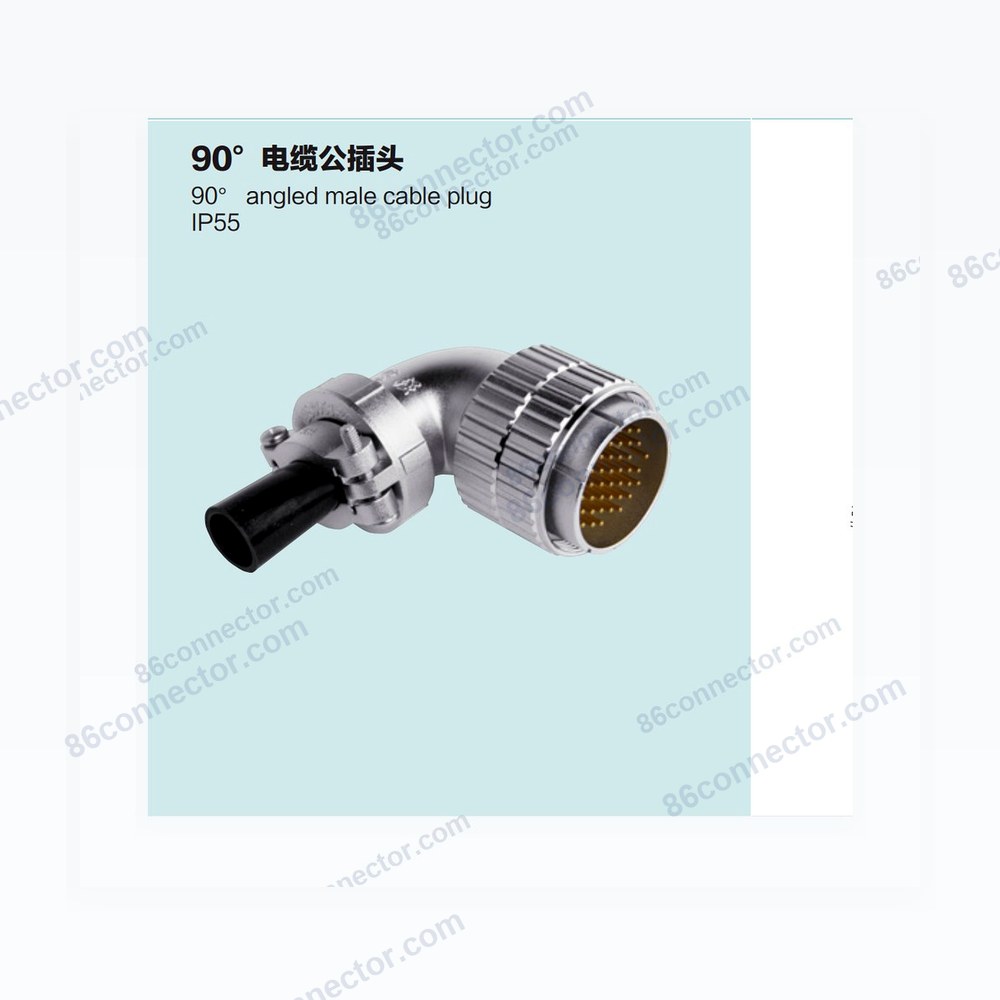 P48F-D 90° cable male plug IP55