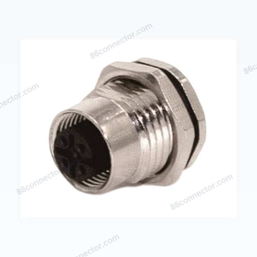 M12-12302 connector flange seat hole front screw weld 3-pin 4-pin 5-pin 8-pin 12-pin aviation plug socket